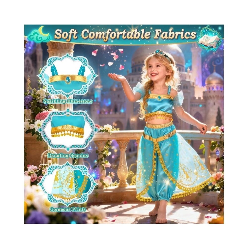 Princess Costumes for Girls, Princess Dress up Clothes for Girl 4-6Princess... - Picture 7 of 9